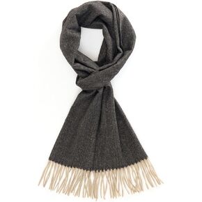 Men's Winter Scarf Warm Long Plaid Classic Tassel Scarf for Women