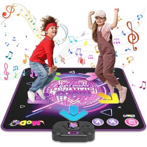 Dance Mat for Kids,Boys Girls Toy for Age 3-10,Electronic Dance Pad with LED Light,Adjustable Volume,Built-in Music,4 Game Mode,Kids Birthday Xmas Gifts for Age 3 4 5 6 7 8 9 10