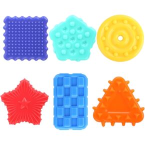 6pcs Textured Shape Toys, Silicone Texture Soft Sensory Toys Toddler Toys Stress Calming Toys for Kids Autism Fidget Products Toys for Classroom Students