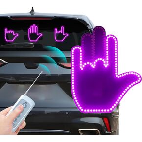 4 Gestures Led Car Sign,Led Gesture Light for Car,Glogesture Lights for Car Gesture Light with Remote,Hand Gesture Light for Car Back Window,Cool Car Stuff for Men (Red)