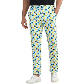 Lars Amadeus Argyle Golf Pants for Men's Triangle Plaid Geometric Pattern Suit Trousers