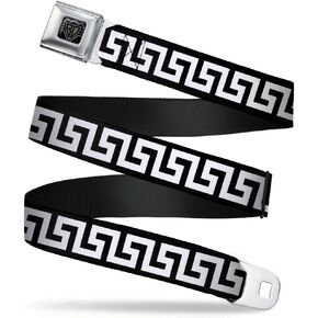 Buckle-Down Seatbelt Belt - Greek Key Black/White - 1.0" Wide - 20-36 Inches in Length