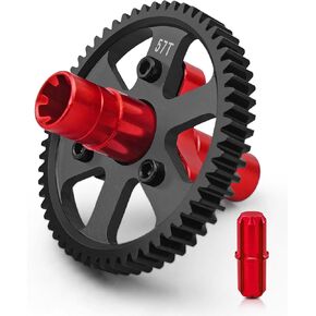 Steel 57T Slipper Clutch 0.8 Pitch Upgrades Part Fit for 1/10 Arrma Granite Senton Vorteks Big Rock 3S Kraton Outcast 4S 1/8 Typhon 3S Replace ARA310948, Metal Slipper Clutch Hop Ups, Red