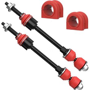 4 PC Front Sway Bar Link Kit + Front CODE RED EXTREME Bushing Kit FITS Ram 1500 4WD 2009-2018, Boots and Bushing Made in USA K80894