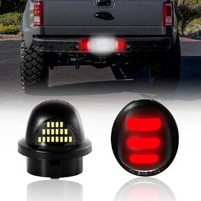 LED License Plate Lights Tag Lights Compatible with F150/F250/F350 6800K Tag White Light& Superbright LED 三-Shaped Light Strip for Rear Parking Red Light