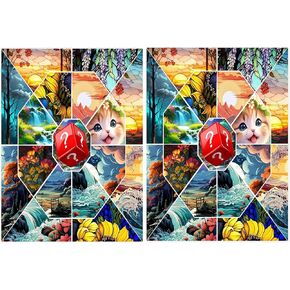 OFRKE 2-Piece Diamond Painting Kits for Adults and Kids，5D DIY Full Drill Round Art Gems Mushroom Forest Diamond Art Perfect for Home Wall Deco Diamond Decor 12"x16"