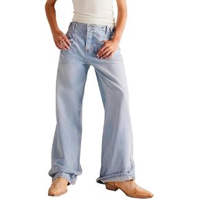 ZDC Women’s Wide Leg Jeans High Waisted Straight Leg Baggy Jeans Boyfriend Denim Pants with Pockets