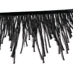 Silver beads Fringe Trim beads Fringe Belt glass beaded Fringe Trim Ribbon Tassel Chain for Clothing Accessories DIY Decoration 1Meter(39inches) length
