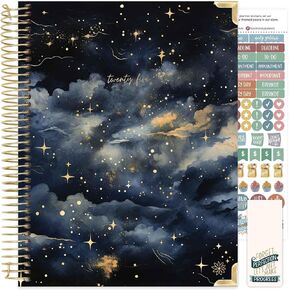 bloom daily planners 2025 Calendar Year Day Planner (January 2025 - December 2025) - 5.5" x 8.25" - Weekly/Monthly Agenda Organizer Book with Stickers & Bookmark - Midnight Sky