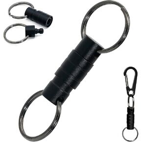 Quick Release Keychain Clip, Small Carabiner Clip & Pull Apart Detachable Key Ring, Car Key Chain Hooks Keyring