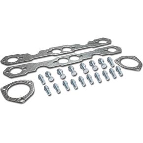 Auto Dynasty Aluminum Exhaust Manifold Header Gasket Set Compatible with 55-57 Chevy SBC 265 283 V8 TRI-5 Engine