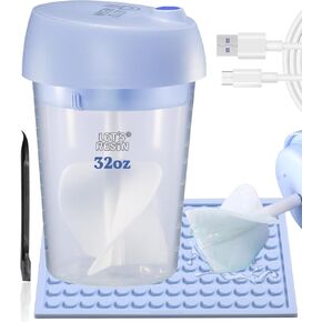 LET'S RESIN Upgraded Auto Resin Mixer, Hands-Free Easy Clean Epoxy Mixer with Silicone Mixing Cup, Rechargeable Electric Epoxy Resin Mixer for 24Fl.oz (Patented)