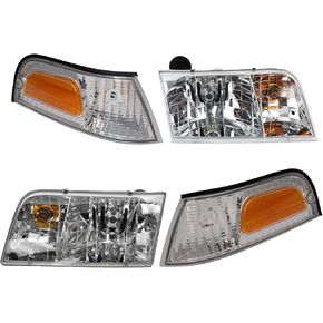 TRQ Lighting Kit Compatible with 1998-2011 Ford Crown Victoria FO2502146 FO2502200 FO2503146 FO2503200 FO2520147 FO2521147