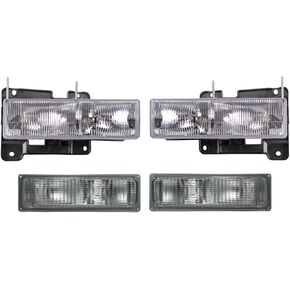 TRQ Driver & Passenger Side Lighting Kit Compatible with Chevrolet GMC GM2502101 GM2503101 GM2518135 GM2519135 GM2520108 GM2521108