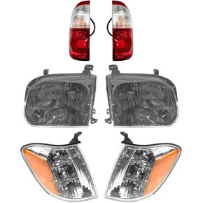 TRQ Lighting Kit Compatible with 2005-2006 Toyota Tundra TO2502158 TO2503158 TO2530147 TO2531147 TO2800153 TO2801153