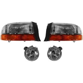 TRQ Driver & Passenger Side Lighting Kit Compatible with 2001-2004 Dodge Dakota 2001-2003 Durango CH2502122 CH2503122 CH2592113