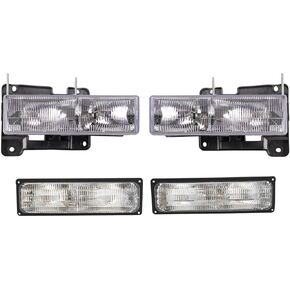 TRQ Driver & Passenger Side Lighting Kit Compatible with Chevrolet GMC GM2502101 GM2503101 GM2518135 GM2519135 GM2520128 GM2521128