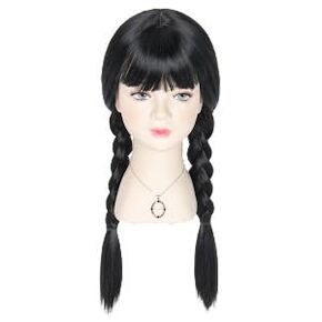 Kids 80s Rocker Wig Long Curly Black Cosplay Wig for Boy