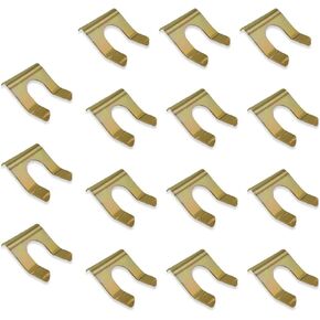 15 PCS Car Oil Line Clamp, 1.1" x 1.06" U-shaped Metal Gear Line Handbrake Cable Retainer Replacement Hose Clamp, Portable Repair Replacement Part, for Most Cars, Trucks and SUVs (Gold)