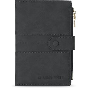 Passport Holder for Women Men Slim RFID Blocking Travel Passport Cover Wallet Purse with Zipper Pocket and Vaccine Card Slot