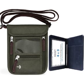 Travel Accessories Bundle: Neck Passport Holder & Passport and Vaccine Card Holder Combo