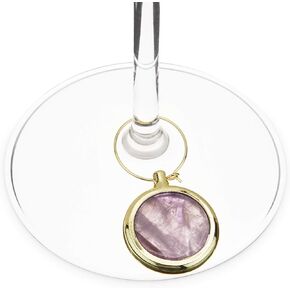 Twine 6157 Garden Party: Agate Wine Charm Set, One Size, Multicolor
