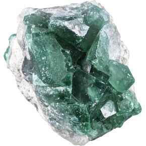 moonsix Natural Green Fluorite Rough Stone Healing Crystal Cluster Specimen Decor for Wicca, Collection, Display (30-105 mm)