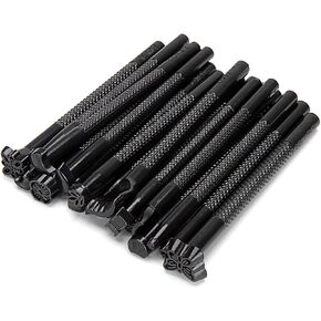 WUTA Leather Stamping Tools, Black Stamp Punch Set 20Pcs Patterns Stamp Punch Set for Leather Working Leather Craft Stamp Handmade Art Tools