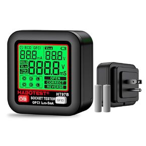 GFCI Outlet Tester with LCD Display, HABOTEST Receptacle Detector, Electric Voltage Tester for Standard 3-Wire 260V AC Voltage, Socket Checker 6 Visual Indicators/Wiring Legend for Home