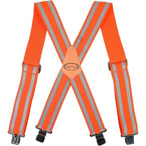 MELOTOUGH Reflective Safety Suspenders|Work Suspenders with Hi Viz Reflective Strip Hold Up Tool Belt Suspenders