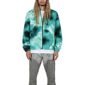 mnml Men's Green Splash Zip Up Jacket