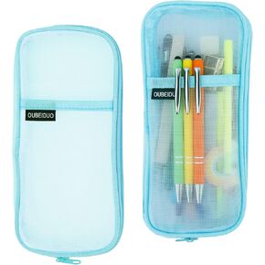 Pencil Case, Pink Pencil Pouch, Mesh Pencil Case, Clear Pencil Case With Zipper, Pencil Bag, Large Capacity Cosmetics Bag, Organizer Box for Adult, Aesthetic Pen Bag for Office Travel School Supplies