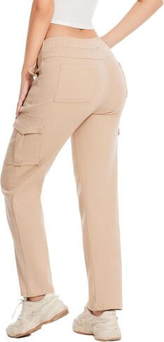 Cargo Pants for Women High Waisted Stretchy Pull On Pants with Pockets in Saudi Arabia