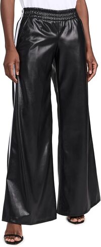 بنطال Alice + olivia من الجلد النباتي للنساء مع شريط سباق من Alice + olivia in Kuwait