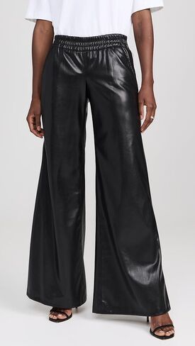 بنطال Alice + olivia من الجلد النباتي للنساء مع شريط سباق من Alice + olivia in Kuwait