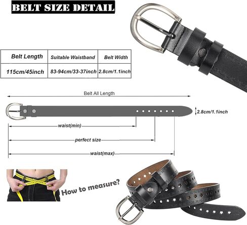 حزام نسائي من الجلد الناعم مع زهرة مجوفة - أحزمة ريفية أصلية عتيقة مع إبزيم دبوسي مقاس 28-36 بوصة للخصر in Kuwait