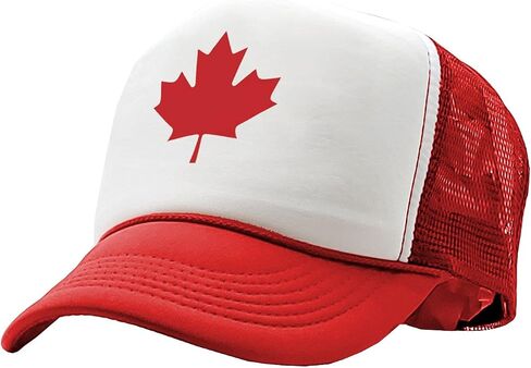 Gooder Tees - Canadian Maple Leaf - O Canada Patriot Pride - Vintage Retro Style Trucker Cap Hat in Saudi Arabia