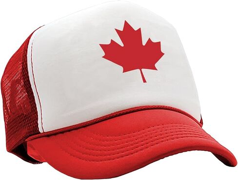 Gooder Tees - Canadian Maple Leaf - O Canada Patriot Pride - Vintage Retro Style Trucker Cap Hat in Saudi Arabia
