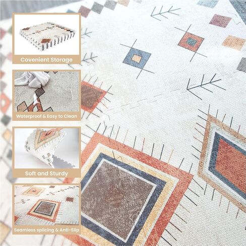 سجادة ألغاز لعب أنيقة مقاس 35.4 × 35.4 بوصة - 9 بلاطات بساط لعب ناعم وغير سام، بلاط إسفنجي من مادة إي في إيه لصالة الألعاب الرياضية وغرفة اللعب وغرفة المعيشة in Saudi Arabia