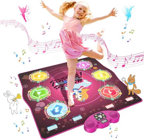 Dance Mat for Kids Ages 4-8, LED Light-Up Electronic Dance Pad Toys with Bluetooth, 6 Game Modes Kids Dance Mat, 13 Built-in Music, Birthdays, Christmas, Xmas, New Year Gift for Girls/Boys/Children in Saudi Arabia