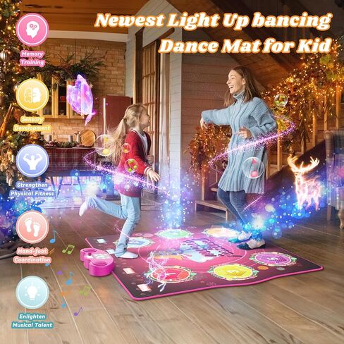 Dance Mat for Kids Ages 4-8, LED Light-Up Electronic Dance Pad Toys with Bluetooth, 6 Game Modes Kids Dance Mat, 13 Built-in Music, Birthdays, Christmas, Xmas, New Year Gift for Girls/Boys/Children in Saudi Arabia