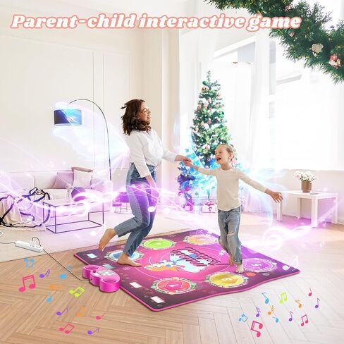 Dance Mat for Kids Ages 4-8, LED Light-Up Electronic Dance Pad Toys with Bluetooth, 6 Game Modes Kids Dance Mat, 13 Built-in Music, Birthdays, Christmas, Xmas, New Year Gift for Girls/Boys/Children in Saudi Arabia