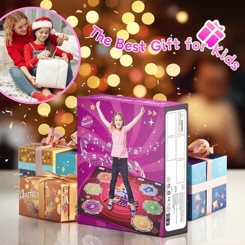 Dance Mat for Kids Ages 4-8, LED Light-Up Electronic Dance Pad Toys with Bluetooth, 6 Game Modes Kids Dance Mat, 13 Built-in Music, Birthdays, Christmas, Xmas, New Year Gift for Girls/Boys/Children in Saudi Arabia
