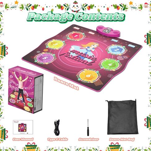 Dance Mat for Kids Ages 4-8, LED Light-Up Electronic Dance Pad Toys with Bluetooth, 6 Game Modes Kids Dance Mat, 13 Built-in Music, Birthdays, Christmas, Xmas, New Year Gift for Girls/Boys/Children in Saudi Arabia