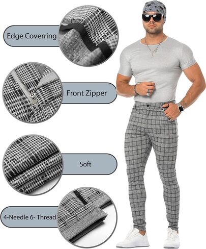 CANGHPGIN Mens Dress Pants Slim Fit Stretch Tapered Skinny Chinos Pants Men Business Casual Pants in Saudi Arabia