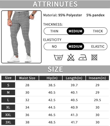 CANGHPGIN Mens Dress Pants Slim Fit Stretch Tapered Skinny Chinos Pants Men Business Casual Pants in Saudi Arabia