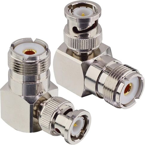 Boobrie PL259 UHF Male to BNC Female Right Angle RF Coaxial Adapter UHF to BNC 90 Degree Jack Adapter Radio Adapter Converter for Antennas, Wireless LAN Devices, Wi-Fi Radios External Antenna 2PCS in Kuwait