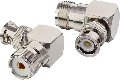 Boobrie PL259 UHF Male to BNC Female Right Angle RF Coaxial Adapter UHF to BNC 90 Degree Jack Adapter Radio Adapter Converter for Antennas, Wireless LAN Devices, Wi-Fi Radios External Antenna 2PCS in Kuwait
