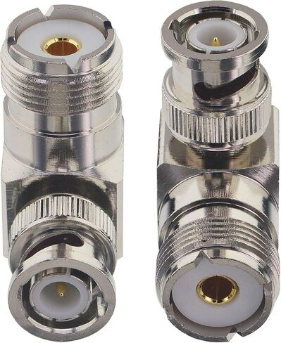 Boobrie PL259 UHF Male to BNC Female Right Angle RF Coaxial Adapter UHF to BNC 90 Degree Jack Adapter Radio Adapter Converter for Antennas, Wireless LAN Devices, Wi-Fi Radios External Antenna 2PCS in Kuwait
