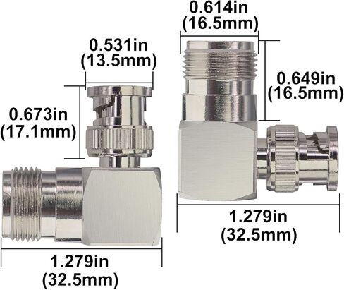 Boobrie PL259 UHF Male to BNC Female Right Angle RF Coaxial Adapter UHF to BNC 90 Degree Jack Adapter Radio Adapter Converter for Antennas, Wireless LAN Devices, Wi-Fi Radios External Antenna 2PCS in Kuwait